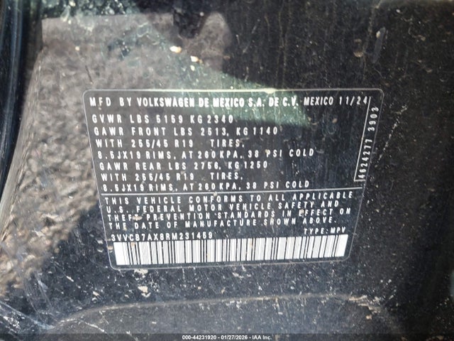 2024 VOLKSWAGEN TIGUAN 3VVCB7AX8RM231459 Photo 8