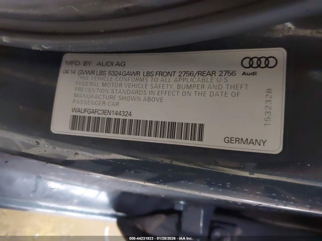 Aukcja sprzedaży 2014 Audi A6 3.0t Premium Plus, vin: WAUFGAFC3EN144324, numer aukcji: 44231923