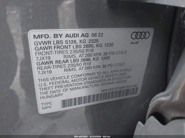 2022 AUDI Q3 WA1EECF38N1141730 Photo 8