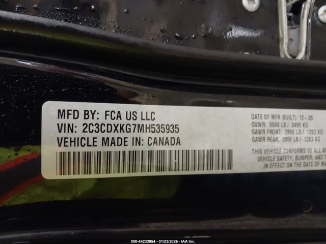 Продажа на аукционе авто 2021 Dodge Charger Police Awd, vin: 2C3CDXKG7MH535935, номер лота: 44232054