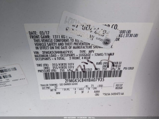 Ford FLEX SEL 2017 2FMGK5C84HBA07935 Image 9