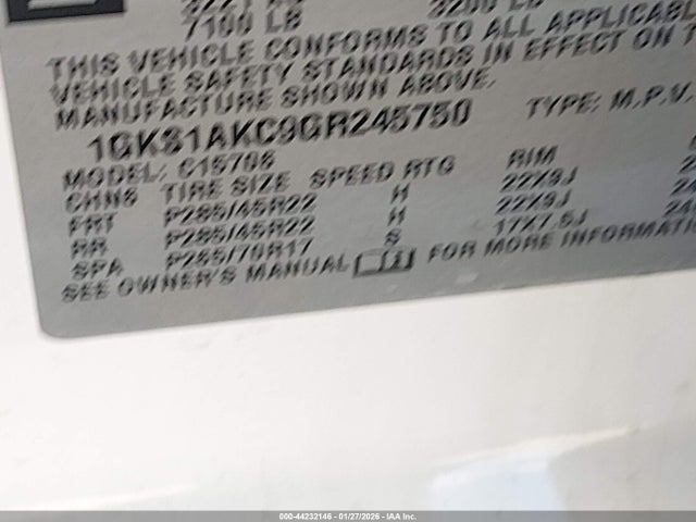 1GKS1AKC9GR245750 GMC YUKON SLE