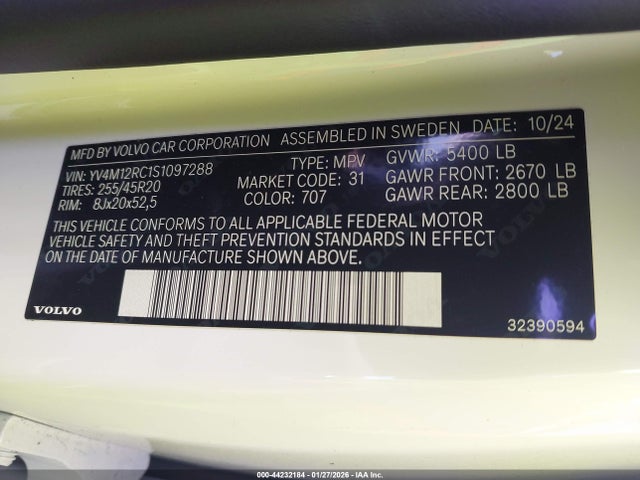 2025 VOLVO XC60 YV4M12RC1S1097288 Photo 8