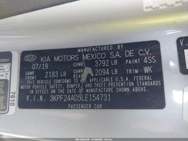 KIA mpi nu 2020 3KPF24AD5LE154731 Image 9