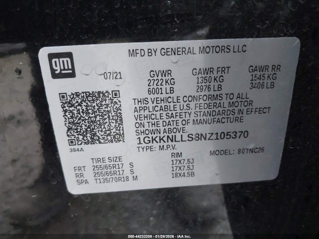 1GKKNLLS8NZ105370 GMC Acadia Awd At4