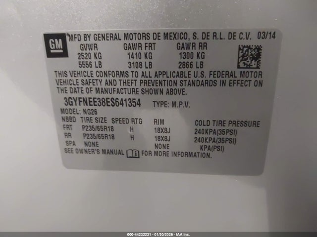 2014 CADILLAC SRX 3GYFNEE38ES641354 Photo 8