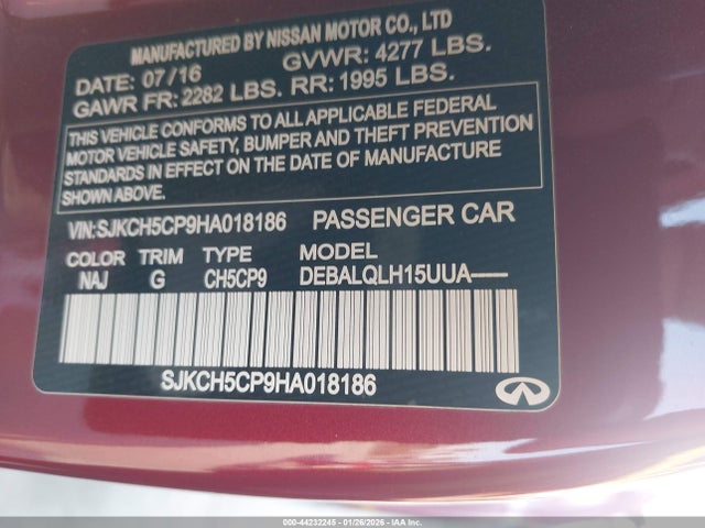 SJKCH5CP9HA018186 Infiniti Qx30 Luxury