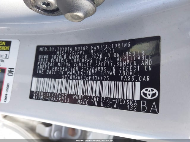 Toyota Corolla S Plus 2014 5YFBURHE0EP134425 Image 9