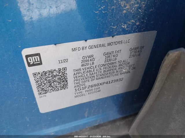 1G1FZ6S0XP4123932 Chevrolet Bolt Euv Fwd Premier