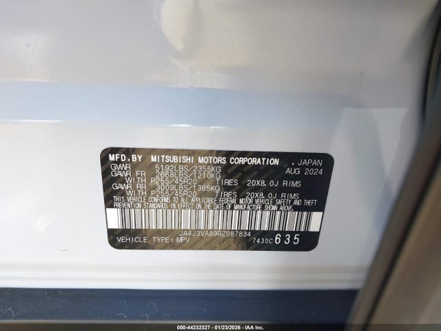 2024 MITSUBISHI OUTLANDER JA4J3VA89RZ087834 Photo 8