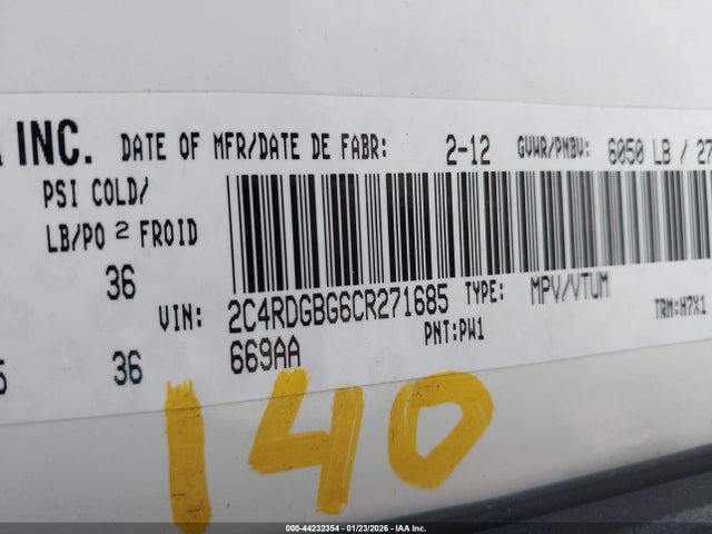 2012 DODGE GRAND CARAVAN 2C4RDGBG6CR271685 Photo 8