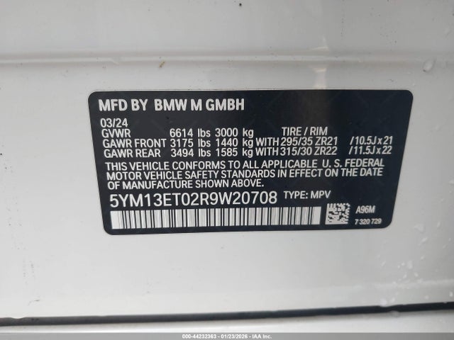 2024 BMW X5 M 5YM13ET02R9W20708 Photo 8