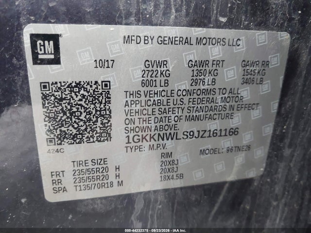 2018 Gmc Acadia Slt-2 მანქანა იყიდება აუქციონზე, vin: 1GKKNWLS9JZ161166, აუქციონის ნომერი: 44232375