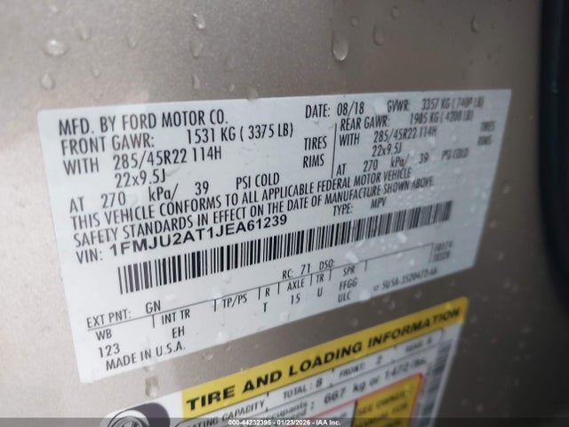 1FMJU2AT1JEA61239 Ford Expedition Limited