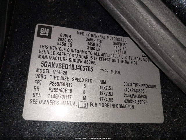 2011 BUICK ENCLAVE 5GAKVBED1BJ405705 Photo 8