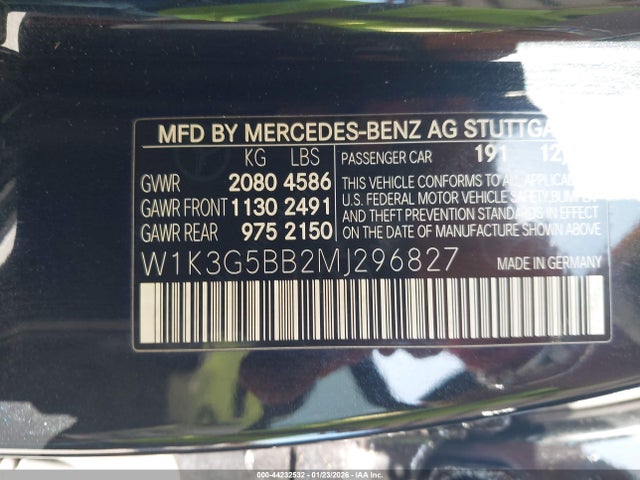 2021 MERCEDES-BENZ AMG A 35 W1K3G5BB2MJ296827 Photo 8