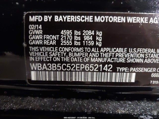 44232547 :رقم المزاد ، WBA3B5C52EP652142 vin ، 2014 Bmw 328i Xdrive مزاد بيع