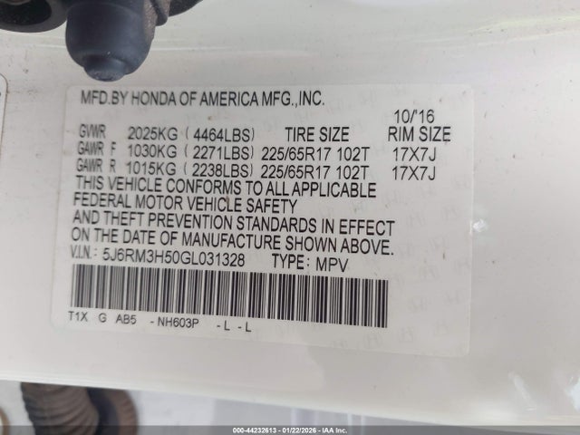 5J6RM3H50GL031328 Honda CR-V EX