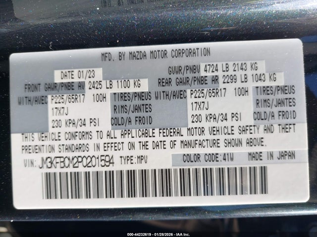 Aukcja sprzedaży 2023 Mazda Cx-5 2.5 S Preferred, vin: JM3KFBCM2P0201594, numer aukcji: 44232619