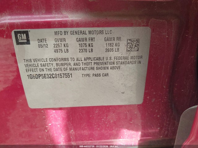 2012 CADILLAC CTS 1G6DP5E32C0157551 Photo 8