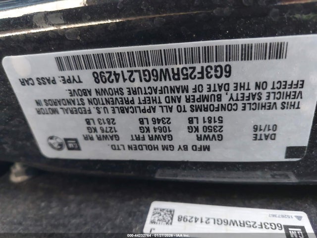 6G3F25RW6GL214298 Chevrolet SS