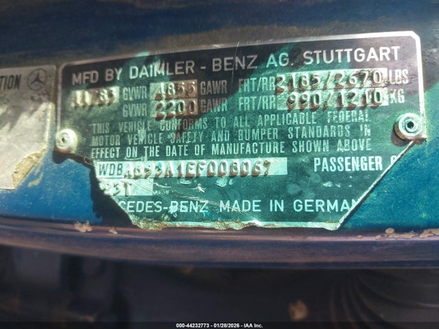 1984 MERCEDES-BENZ 300 WDBAB93A1EF008067 Photo 8
