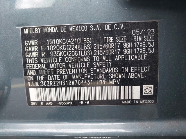 2024 HONDA HR-V 3CZRZ2H31RM704431 Photo 8