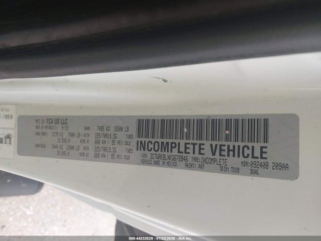 Продаж на аукціоні авто 2019 Ram 4500 Chassis Tradesman/slt, vin: 3C7WRKBLXKG672846, номер лоту: 44232829
