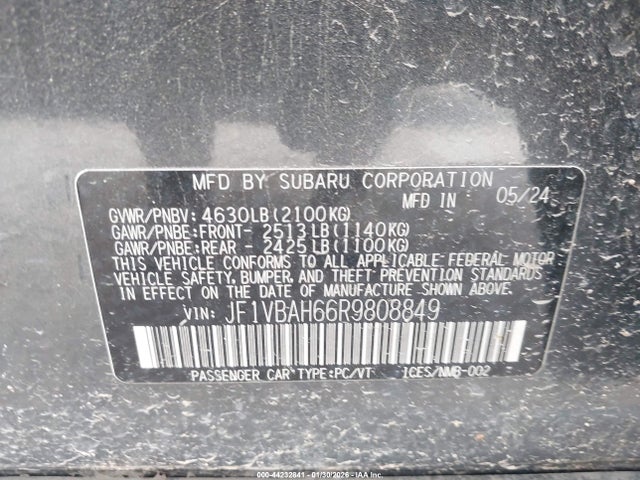 JF1VBAH66R9808849 Subaru Wrx Premium