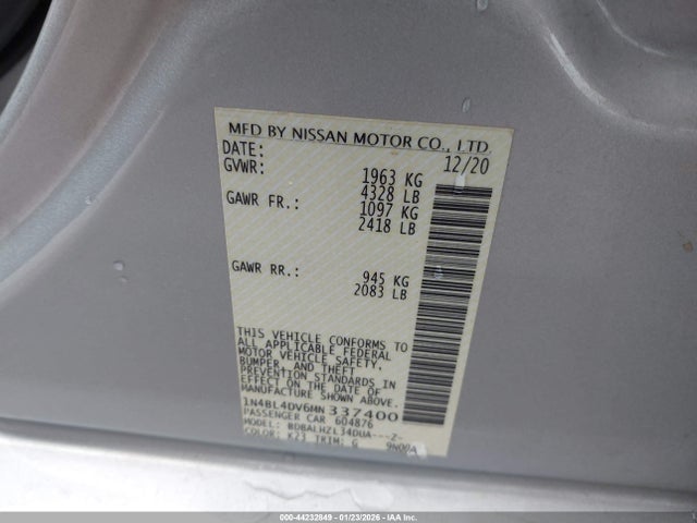 2021 NISSAN ALTIMA 1N4BL4DV6MN337400 Photo 8