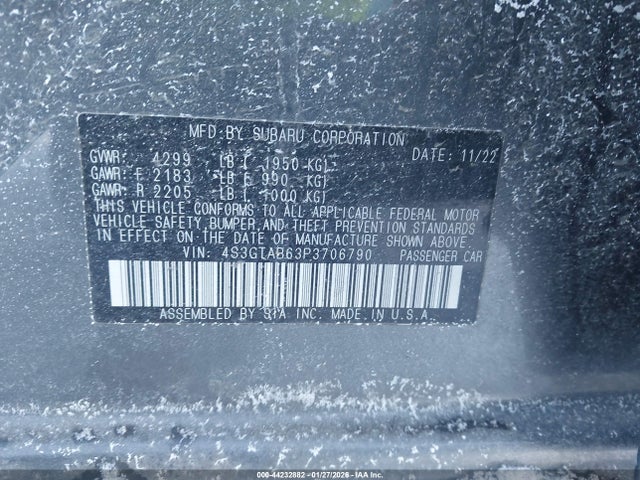 Aukcja sprzedaży 2023 Subaru Impreza Base 5-door, vin: 4S3GTAB63P3706790, numer aukcji: 44232882