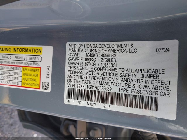 19XFL1G81RE029689 Honda Civic Sport Touring