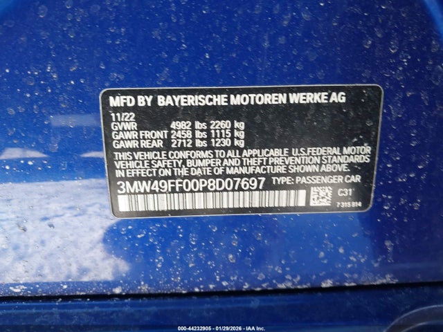 2023 BMW 3 SERIES 3MW49FF00P8D07697 Photo 8