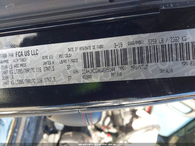 2019 JEEP WRANGLER 1C4HJXCGXKW605144 Photo 8