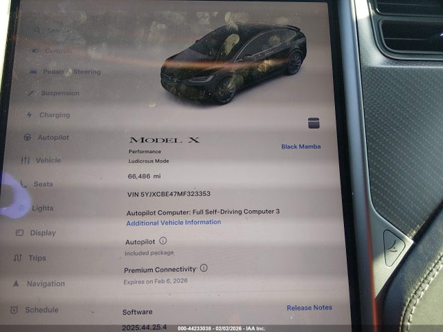 5YJXCBE47MF323353 Tesla Model X Performance Dual Motor All-wheel Drive