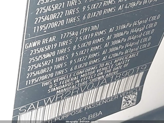 2018 LAND ROVER RANGE ROVER SPORT SALWR2RV0JA189019 Photo 8