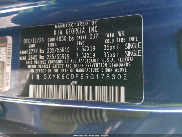 Продажа на аукционе авто 2024 Kia Sportage X-line, vin: 5XYK6CDF6RG178302, номер лота: 44233105