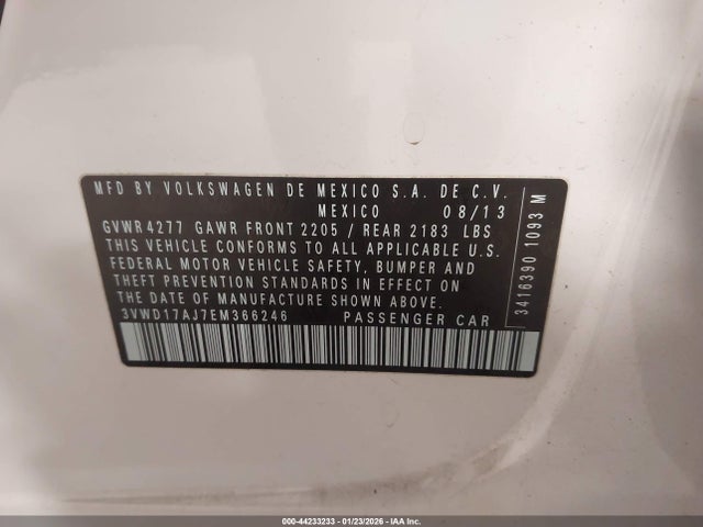 Volkswagen Jetta 1.8t Se 2014 3VWD17AJ7EM366246 Image 9