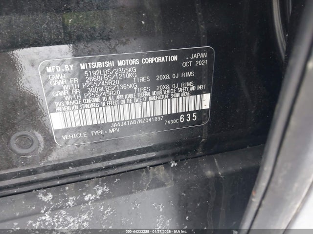 2022 MITSUBISHI OUTLANDER JA4J4TA87NZ041897 Photo 8