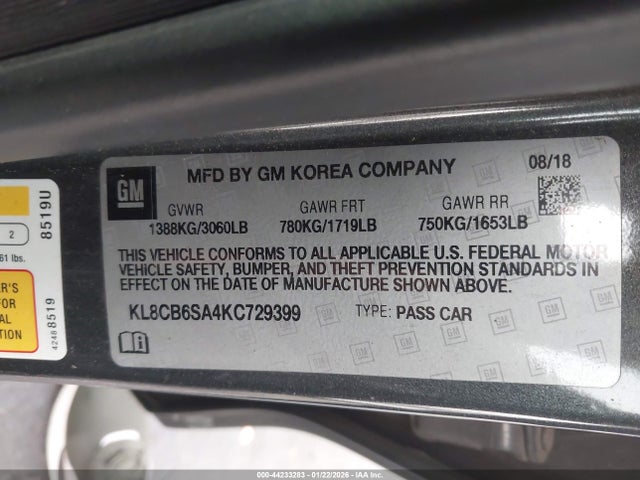 Chevrolet Spark Ls Cvt 2019 KL8CB6SA4KC729399 Image 9