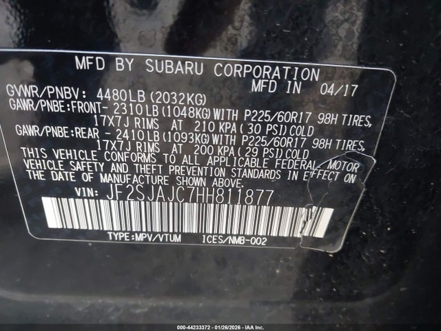 Subaru Forester 2.5i Limited 2017 JF2SJAJC7HH811877 Image 9