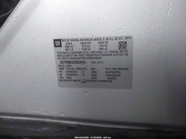 2014 CADILLAC SRX 3GYFNBE39ES644701 Photo 8