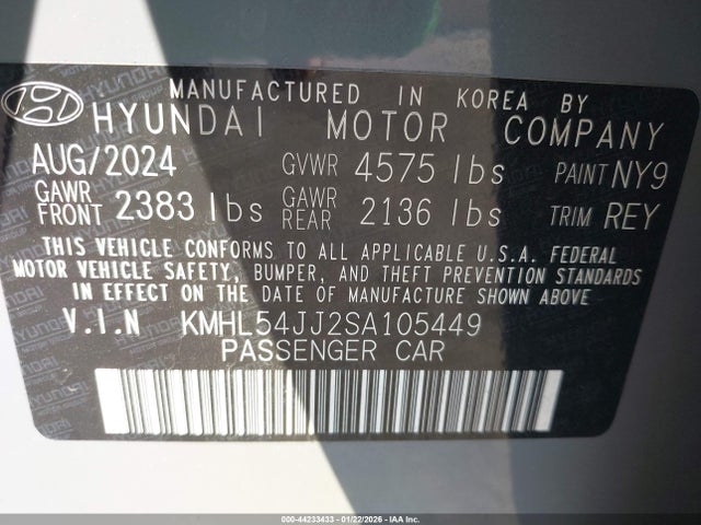 KMHL54JJ2SA105449 Hyundai Sonata Hybrid Limited