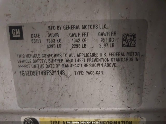 2011 CHEVROLET MALIBU 1G1ZD5E14BF331148 Photo 8