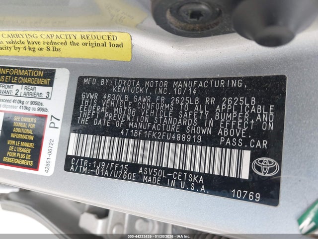 Toyota CAMRY SE 2015 4T1BF1FK2FU488919 Image 9