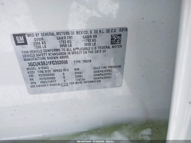3GCUKSEJ1FG302698 Chevrolet Silverado 1500 1lz
