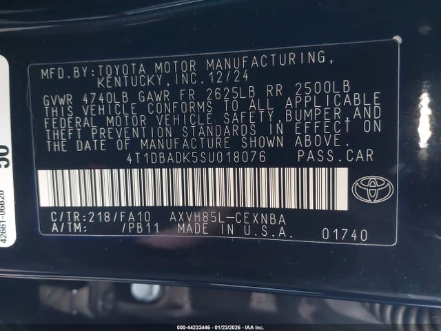 Toyota CAMRY LE 2025 4T1DBADK5SU018076 Image 9