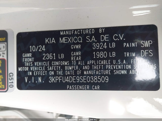 KIA K4 Ex 2025 3KPFU4DE9SE038509 Image 9