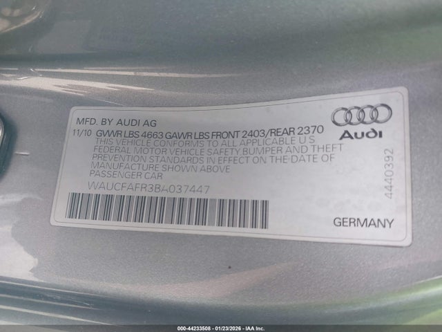 Aukcja sprzedaży 2011 Audi A5 2.0t Premium, vin: WAUCFAFR3BA037447, numer aukcji: 44233508