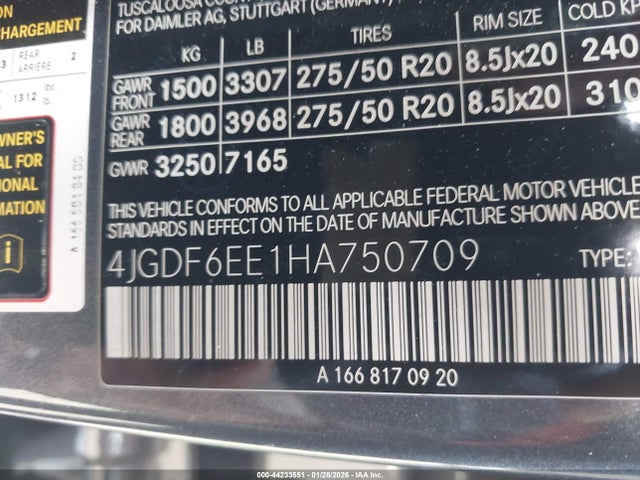 4JGDF6EE1HA750709 Mercedes-Benz Gls 450 4matic